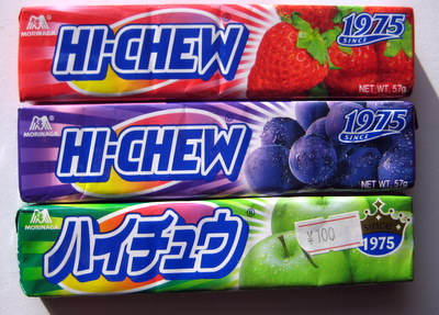 Hi-Chew flavors - Strawberry, Grape, Green Apple