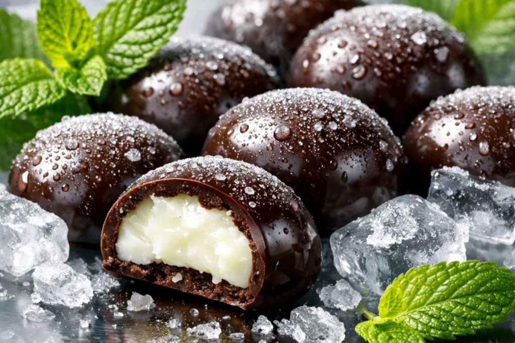 Iced mint chocolates